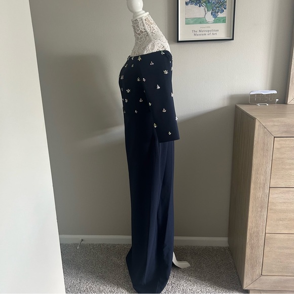 NWOT- SACHIN & BABI Amarette Crystal Detail Off the Shoulder Stretch Crepe Gown - Picture 7 of 16